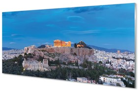 Quadro acrilico Panorama della Grecia di Atene 100x50 cm