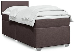 Giroletto A Molle Con Materasso Marrone Scuro 90x190cm Tessuto /