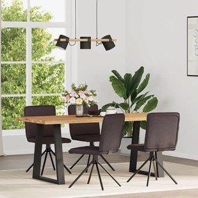 Sedie Da Pranzo 4 Pz Marrone Scuro İn Tessuto /