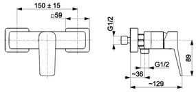 KFA Armatura 4526-010-44 - Miscelatore per doccia MALAGA bianco