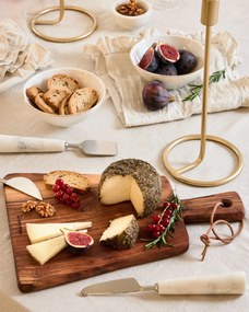 Kave Home - Set posate Bluma per formaggi in marmo bianco