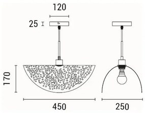 Lampadario a sospensione con filo 1xE27/15W/230V nero
