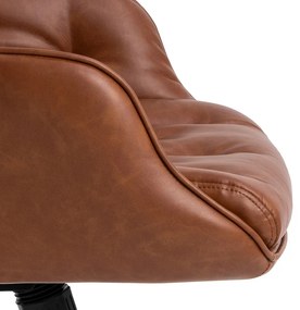 Sedia da ufficio in similpelle marrone cognac Erik - Actona