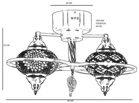 Plafoniera a soffitto YENI 1xE27/40W/230V bronzo