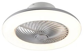 Ventilatore da soffitto argento con LED e telecomando - Clima
