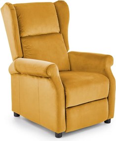 Poltrona reclinabile Agustin 2 in velluto senape - H107 cm
