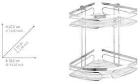 WENKO 20412100 - Mensola angolare PREMIUM in acciaio inossidabile 26,5x27,5 cm, finitura inox/argento