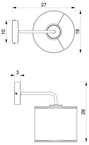 Applique LOFT SHADE 1xE27/60W/230V nero