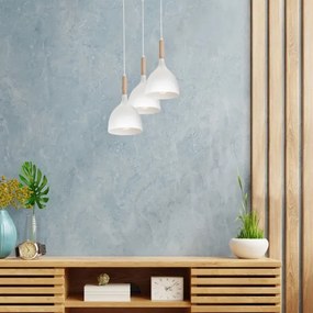 Lampadario a sospensione con filo NOAK WOOD 3xE27/60W/230V