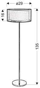 Lampada con piedistallo SOLO 3xE14/40W/230V grigio/cromo lucido