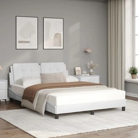 Letto con materasso bianco 140x190 cm in similpelle