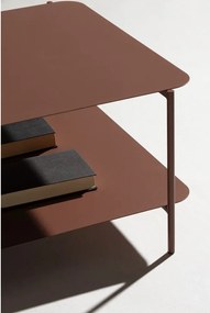 Tavolino da salotto color terracotta in metallo 70x73 cm Beatrix – MOME