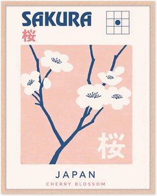 Stampa digitale incorniciata fatta a mano Sakura
