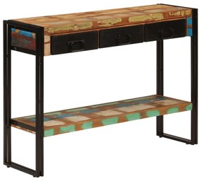 Tavolo consolle 110x30x76 cm in legno massello riciclato