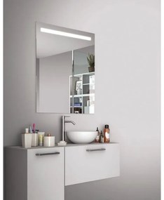 Specchio con illuminazione integrata bagno rettangolare SENSEA L 80 x H 70 x P 3.1 cm grigio / argento