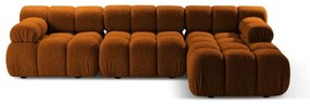 Divano angolare modulare arancione in tessuto bouclé (angolo destro) Bellis - Micadoni Home