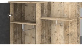 Mobile per ingresso con specchio NOLAN, marrone/grafite