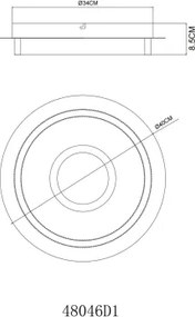 Globo 48046D1 - Plafoniera LED ZARA LED/24W/230V 3000K Ø 40 cm