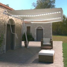Tenda Automatica Con Sensore Vento E Led 600x350 Cm Crema /