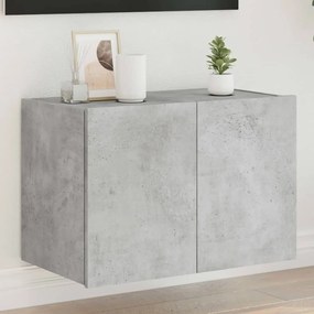 Mobile Tv A Parete Con Luci Led Grigio Cemento 60x35x41 Cm /