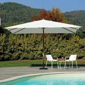 Ombrellone da Giardino 3x4 m Palo Ø48 mm in Legno Vorghini Ecrù...