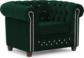 Poltrona chesterfield verde con rivestimento in velluto York Blik – Ropez