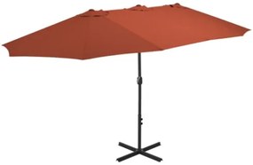 Ombrellone da Esterni Palo in Alluminio 460x270cm Terracotta