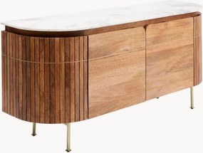 Credenza in legno di mango fatta a mano con piano in marmo Grace
