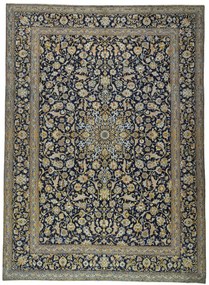 Kashan Tappeto 410x300 Blu (Iran) Annodato A Mano