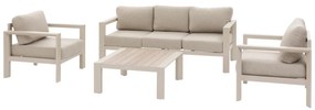 Salottino giardino divano 3 posti, poltrone e tavolino Evasion beige