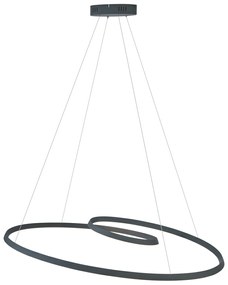 Lampada a sospensione scandinava nera 110 cm con LED dimmerabile a 3 livelli - Circuit