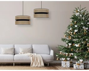 Duolla - Lampadario a sospensione con filo DUO 1xE27/15W/230V diametro 40 cm rattan/nero