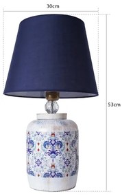 Lampada da tavolo RAMZES 1xE27/40W/230V blu/bianco