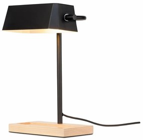 Lampada da tavolo con paralume in metallo di colore nero e naturale (altezza 40 cm) Cambridge - it's about RoMi