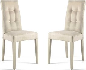Sedia per cucina in tessuto alcantara Beige DOUGLAS set 2 pezzi