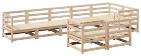 Set divani da giardino 8 pz in legno massello di pino