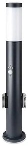 Lampada da esterno con sensore e 2 prese SCHUKO 1xE27/60W/230V IP44 60cm nero