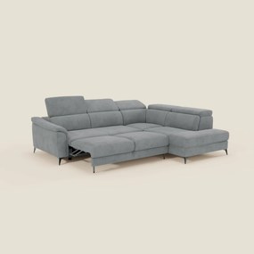 Arcos Divano angolare - piedini alti e poggiatesta reclinabili in microfibra impermeabile T11 grigio