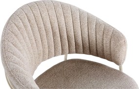 Set di sedie da pranzo beige in imbottito con braccioli 2 pz Leticia – Marckeric