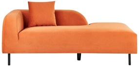 Chaise longue velluto arancione sinistra LE CRAU Beliani