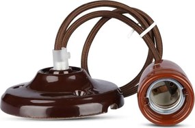 Cavo di alimentazione 1xE27/60W/230V marrone/porcellana