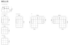 Divano in velluto rosso 191 cm Bellis - Micadoni Home