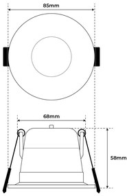 Faro LED da Incasso 8W Foro Ø75mm Nero IP65 CCT Bianco Variabile Colore Bianco Variabile CCT