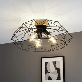 Brilagi - Plafoniera WOODY BASKET 3xE27/60W/230V Ø 60 cm rovere