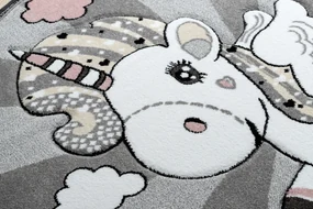 Tappeto PETIT UNICORN UNICORNO cerchio grigio