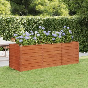 Letto Rialzato Da Giardino Ruggine 240x80x77 Cm Acciaio Corten /