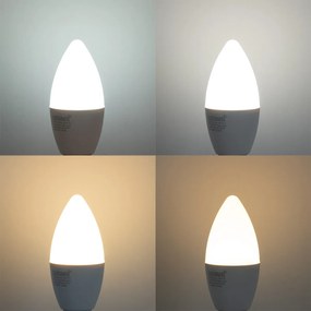 Set di 5 lampadine LED E14 dimmerabili C37 opale 4.9W 470 lm 2700-6500K