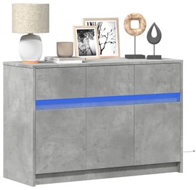 Mobile Porta Tv Con Led Grigio Cemento 91x34x61 Cm Truciolato /