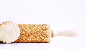 Rullo per pasta in legno a rilievo natalizio con Merry Christmas - Valek