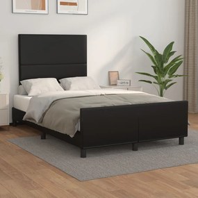 Giroletto Con Testiera Nero 120x200 Cm İn Similpelle /